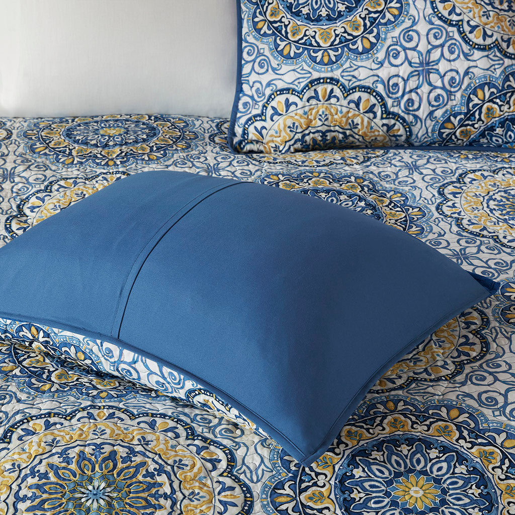 Tangiers 6 Piece Reversible Quilt Set with Throw Pillows