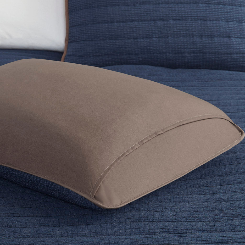 Franklin 3 Piece Crinkled Microfiber Quilt Set