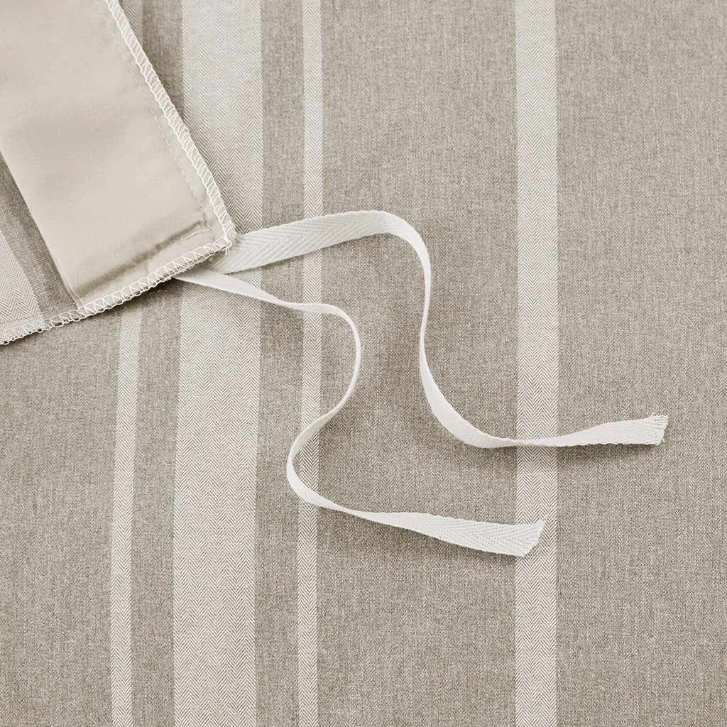 Kent 3 Piece Striped Herringbone Oversized Duvet Cover Set