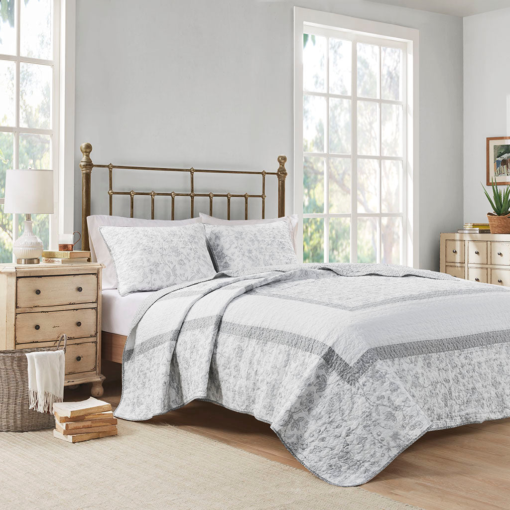 Amber 3 Piece Reversible Cotton Coverlet Set