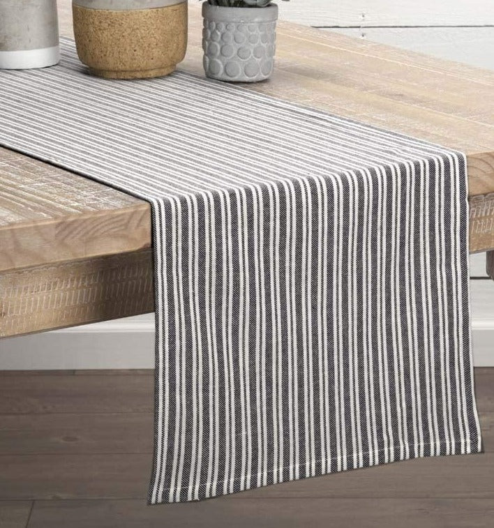 Classic Stripe Black 72" Table Runner