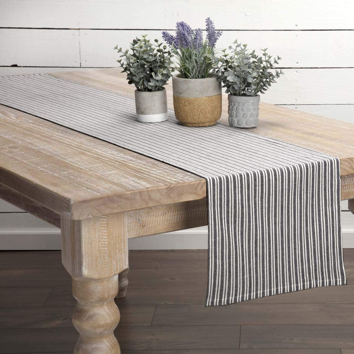 Classic Stripe Black 72" Table Runner
