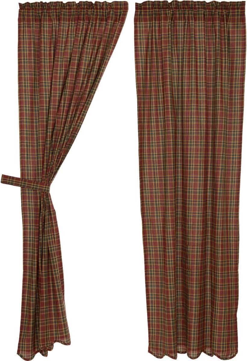 Graham Red Scalloped Curtain Panel