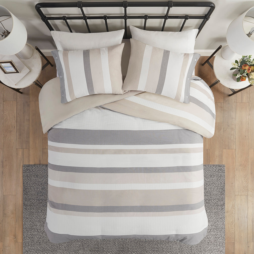 Allegany 3 Piece Jacquard Duvet Cover Set