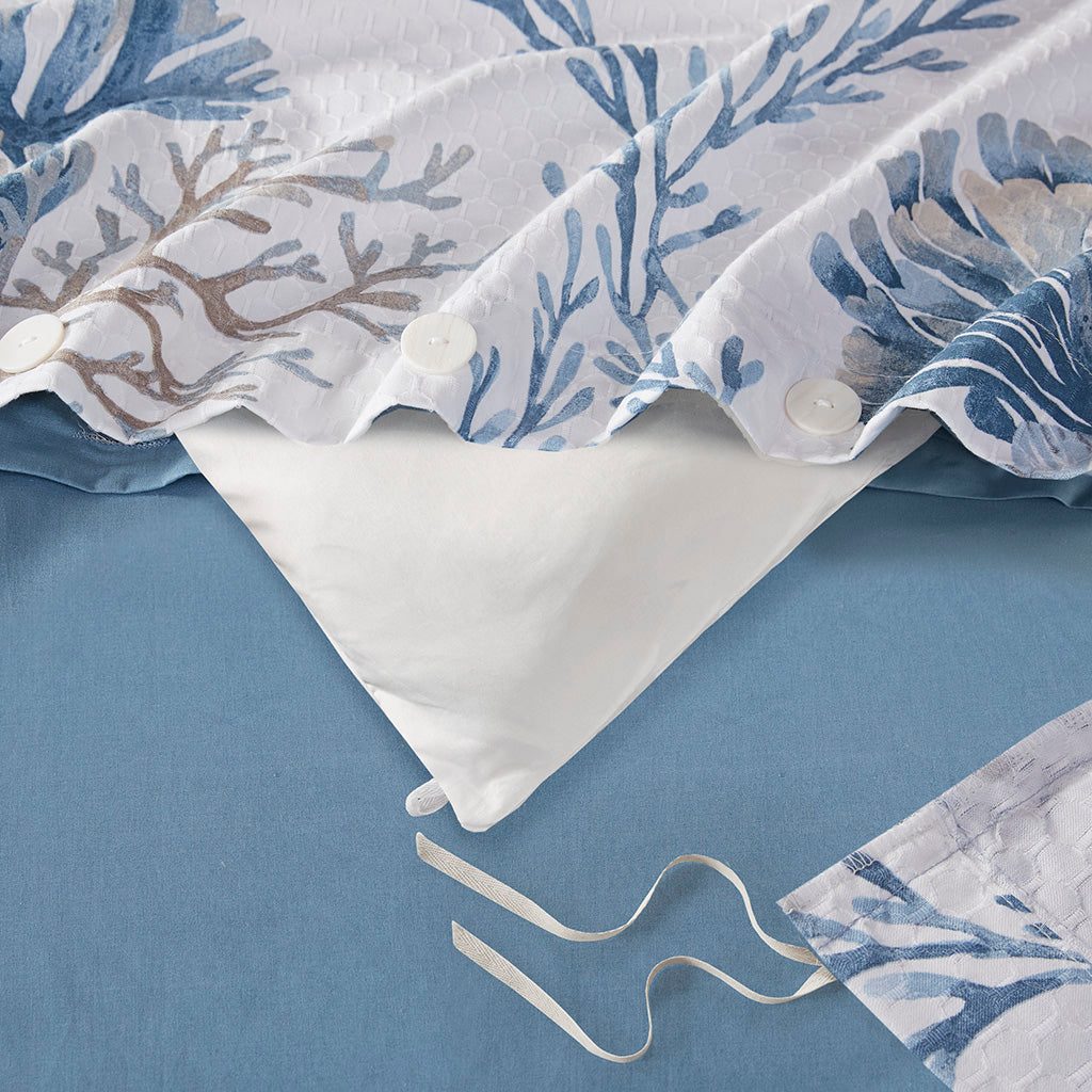 Pismo Beach 5 Piece Cotton Duvet Cover Set with Throw Pillows