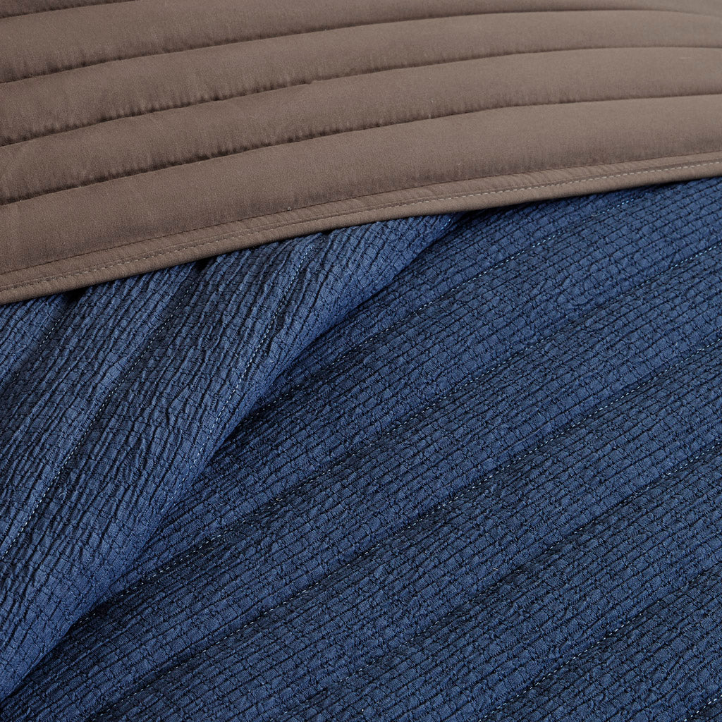 Franklin 3 Piece Crinkled Microfiber Quilt Set