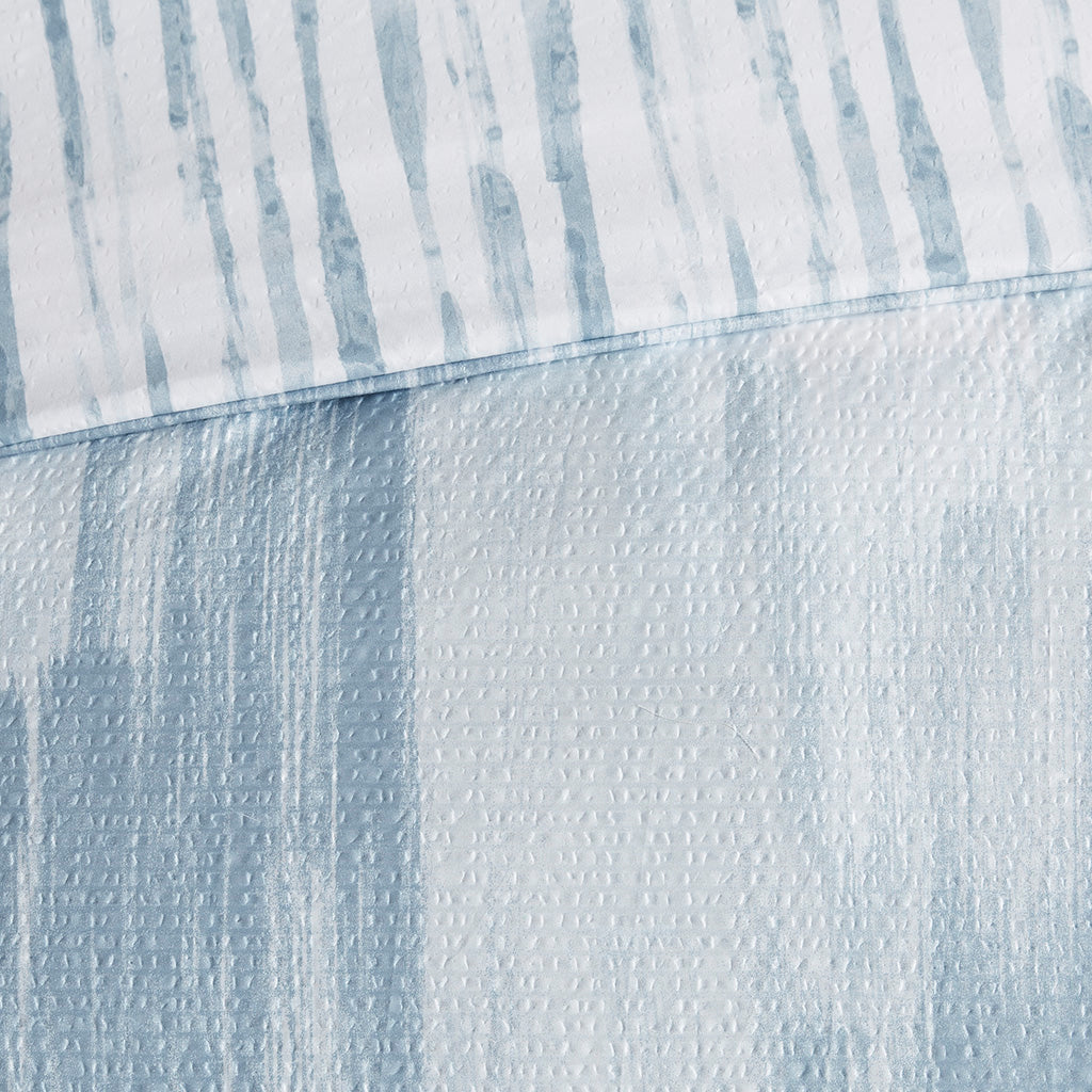 Brush Stroke 3 Piece Oversized Reversible Seersucker Duvet Cover Set