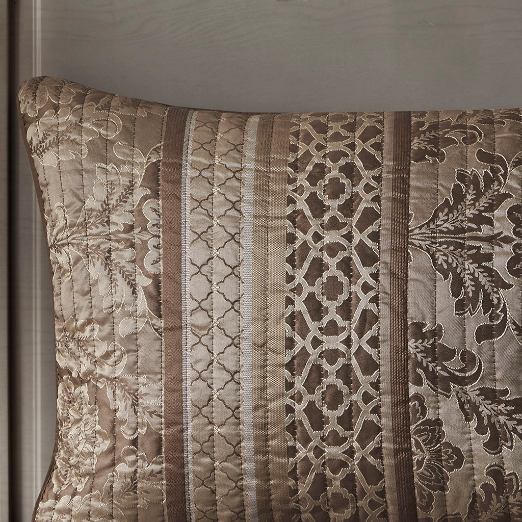 Bellagio 6 Piece Jacquard Quilt Set with Throw Pillows