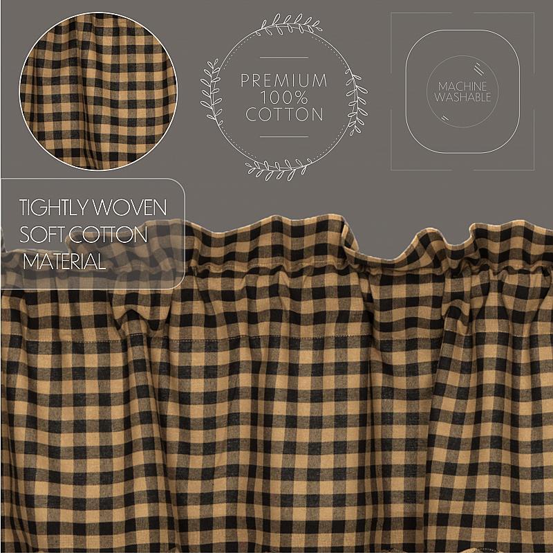 Navy Check Scalloped Short Panel Set