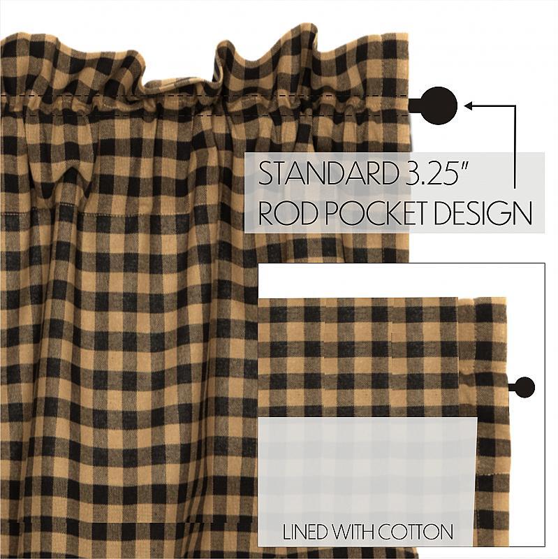 Navy Check Scalloped Short Panel Set