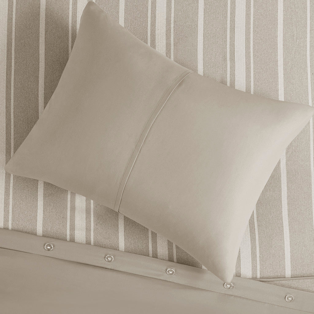 Kent 3 Piece Striped Herringbone Oversized Duvet Cover Set