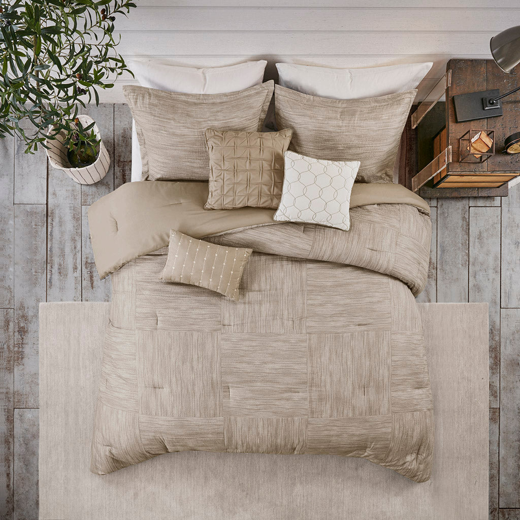 Walter 7 Piece Printed Seersucker Comforter Set