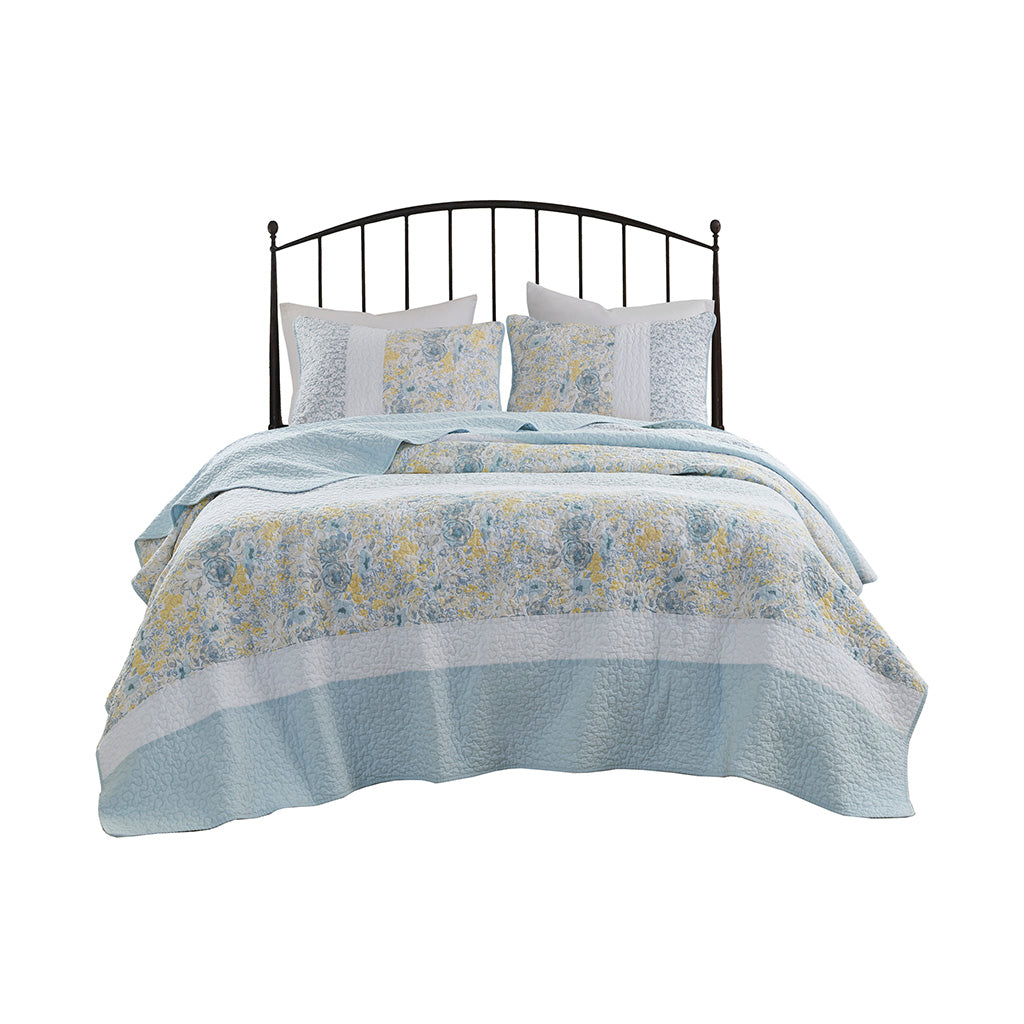 Violet 3 Piece Cotton Quilt Set