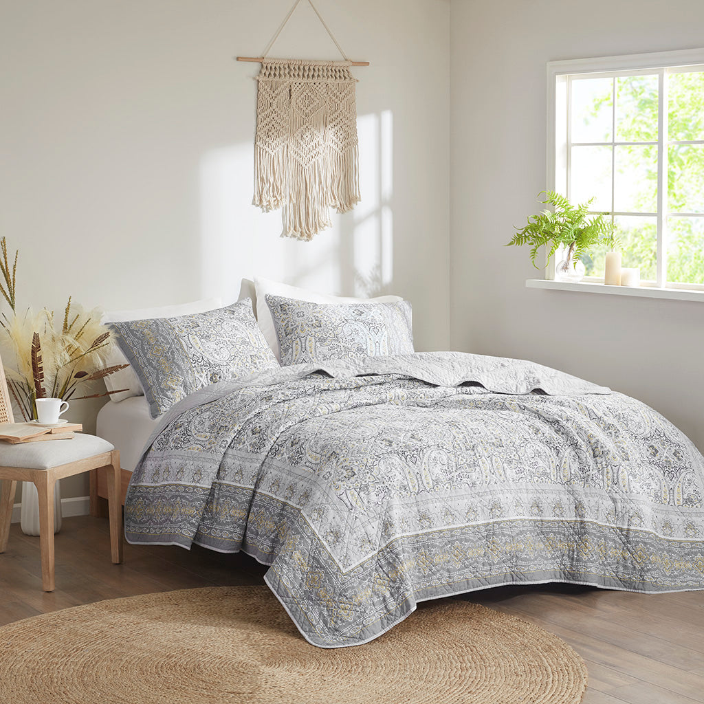 Miramar 3 Piece Reversible Cotton Coverlet Set