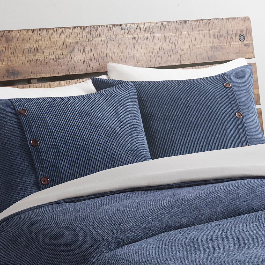 Andes 3 Piece Corduroy Duvet Cover Set