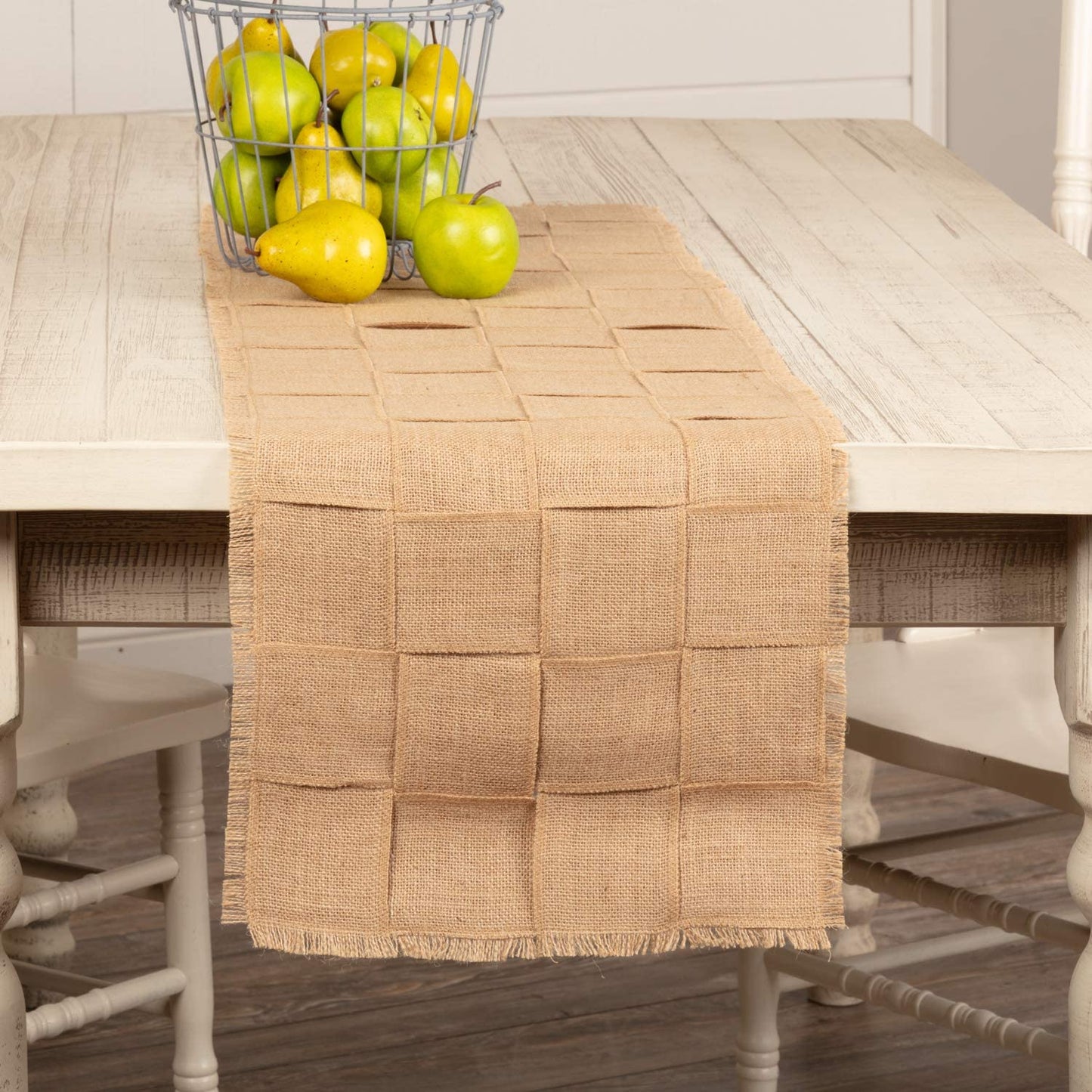 Jute Burlap Natural Basket Weave 48" Runner