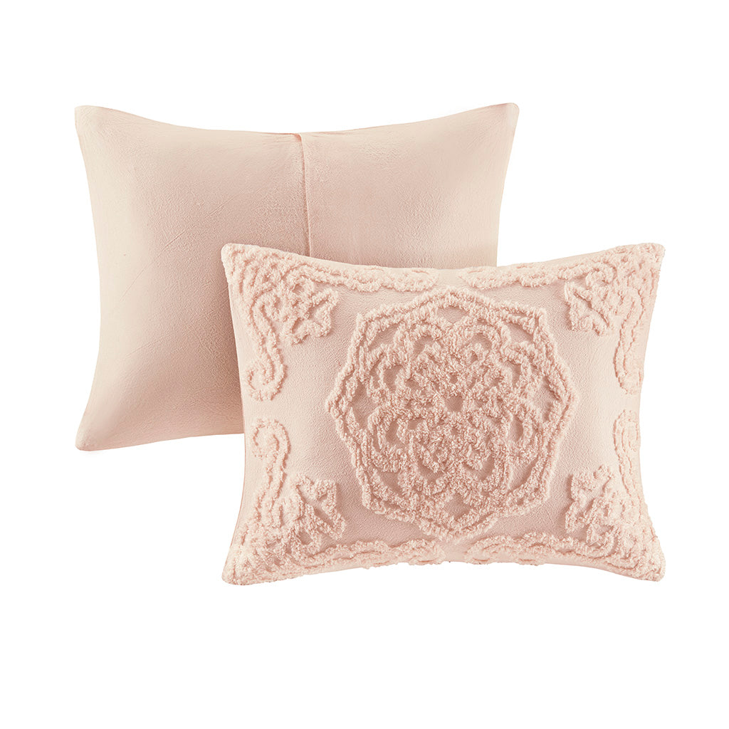 Laetitia Tufted Cotton Chenille Medallion Fringe Coverlet Set