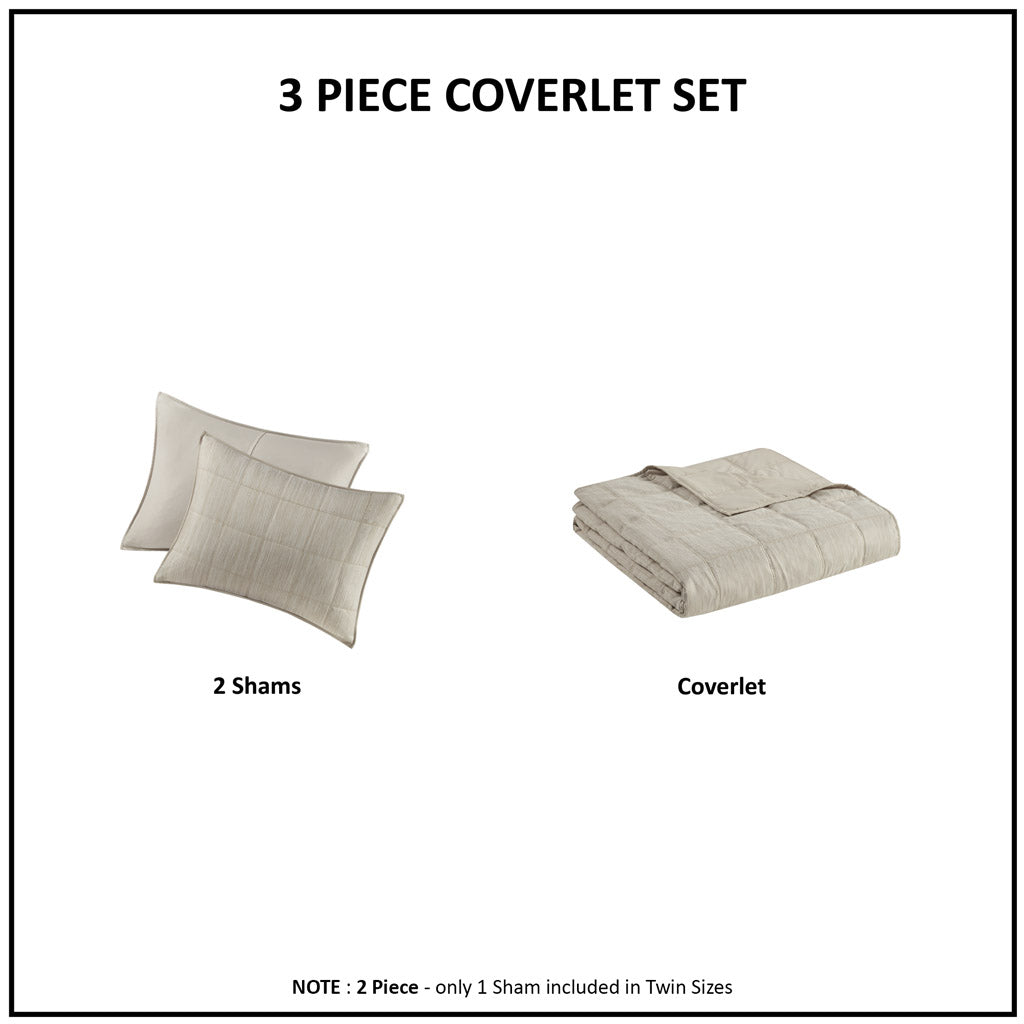 Guthrie 3 Piece Striated Cationic Dyed Oversized Quilt Set