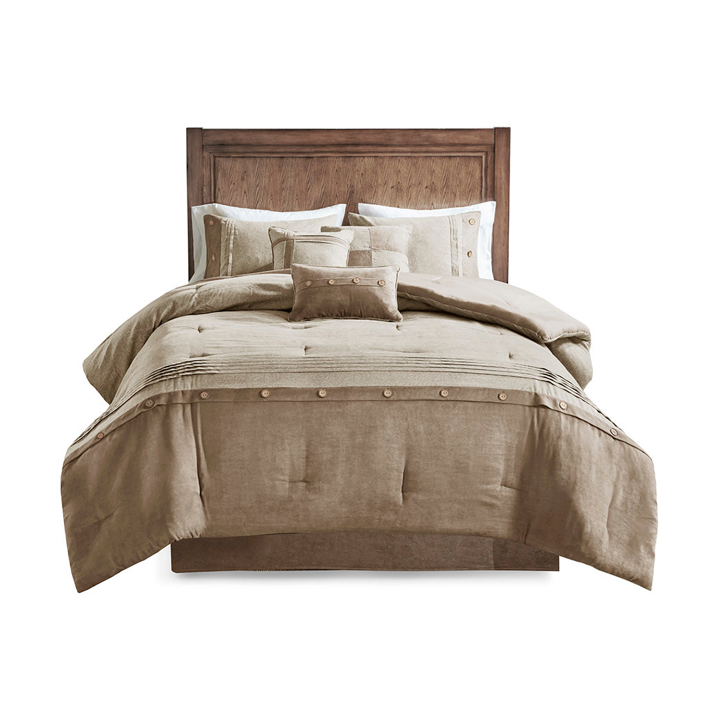 Boone 7 Piece Faux Suede Comforter Set