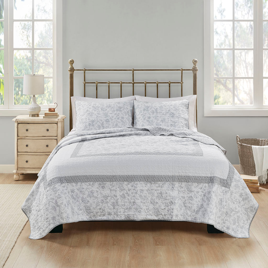 Amber 3 Piece Reversible Cotton Coverlet Set