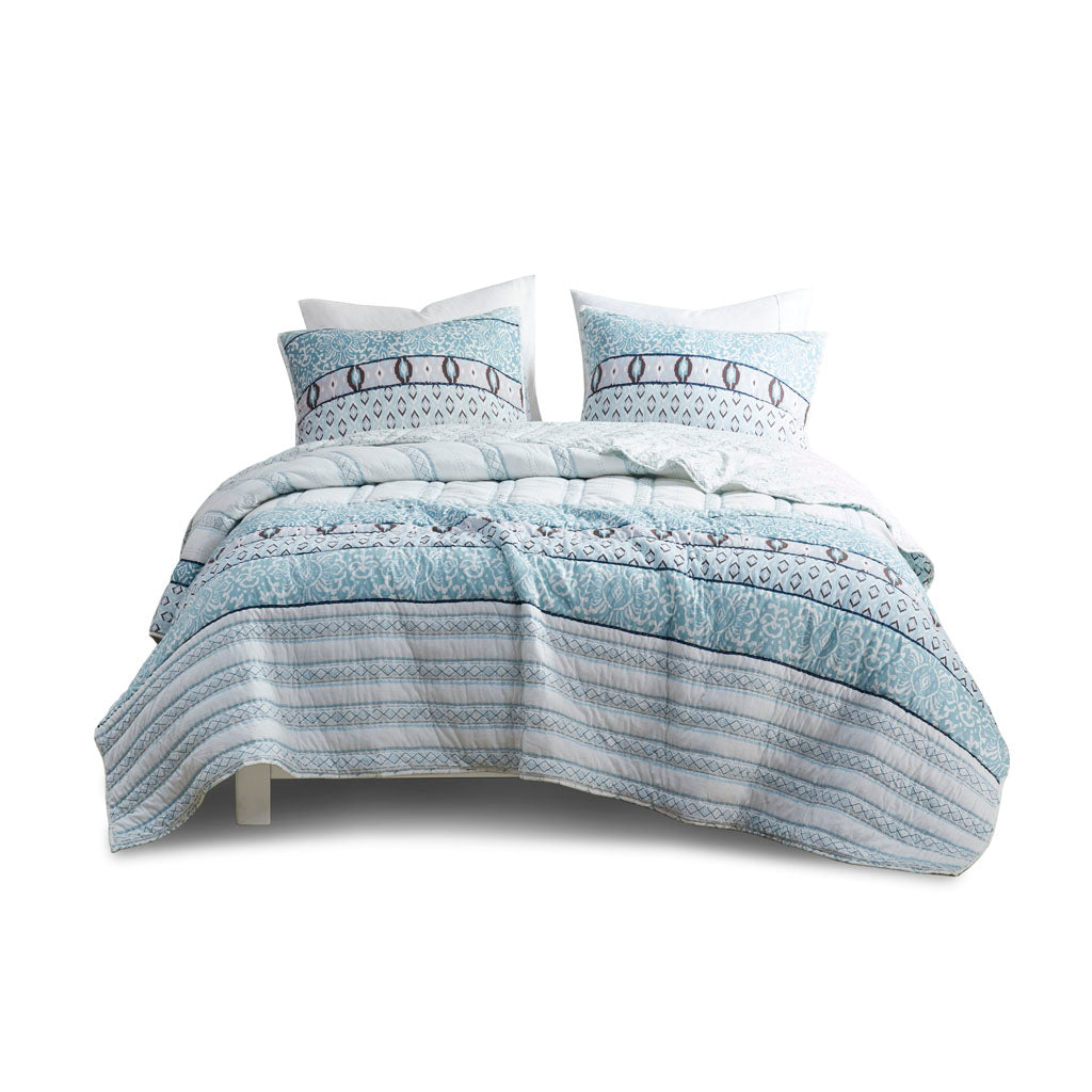 Kamila 3 Piece Reversible Cotton Coverlet Set