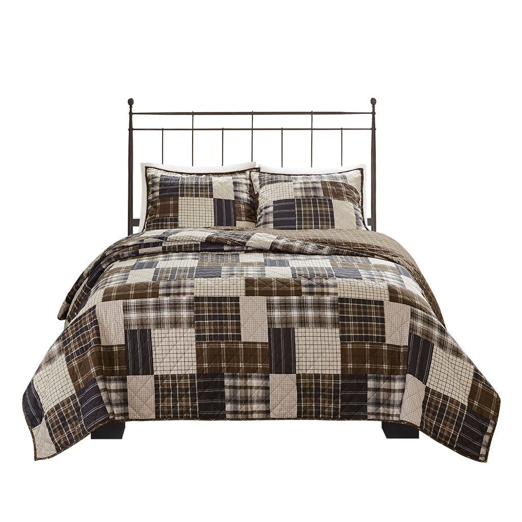 Timber 3 Piece Reversible Printed Quilt Set