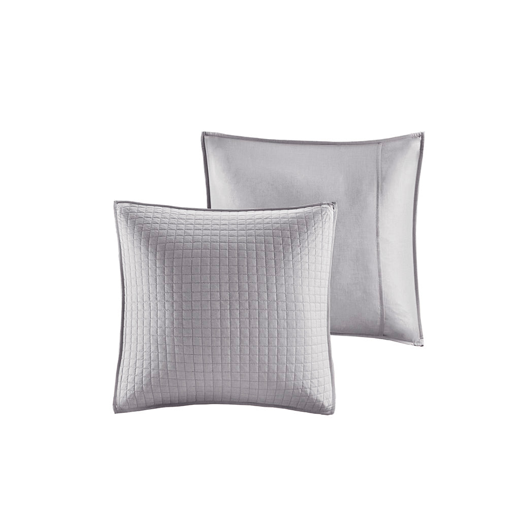 Talia 7 Piece Elastic Embroidered Chambray Duvet Set