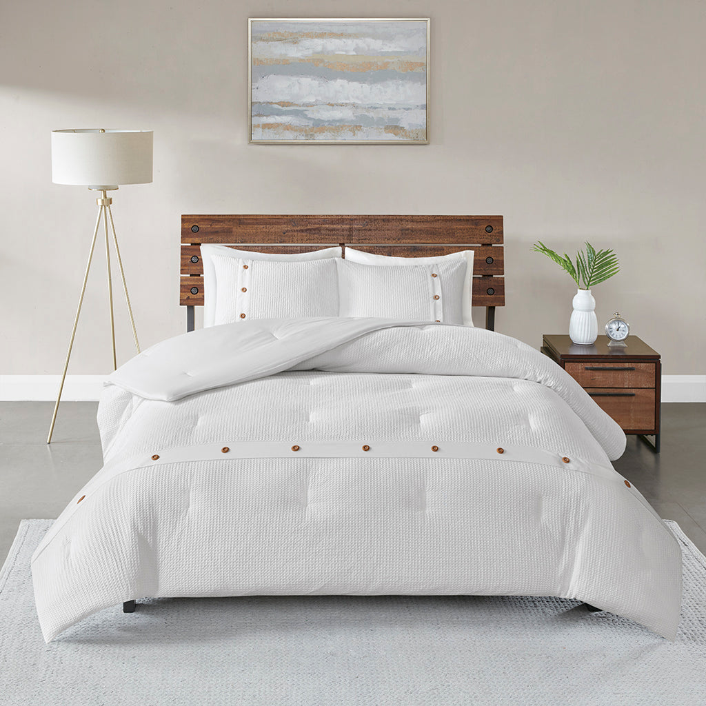 Finley 3 Piece Cotton Waffle Weave Comforter set
