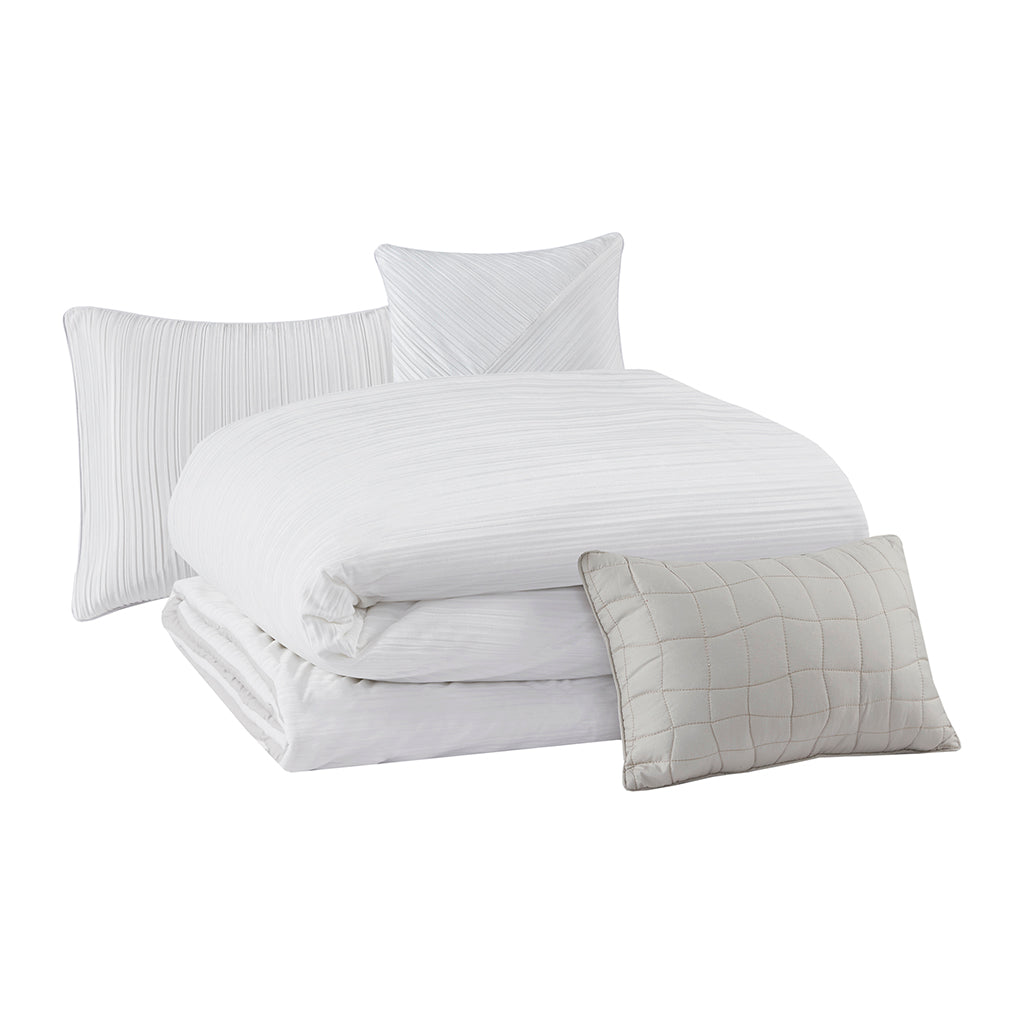 Jasper 5 Piece Crinkle Velvet Comforter Set
