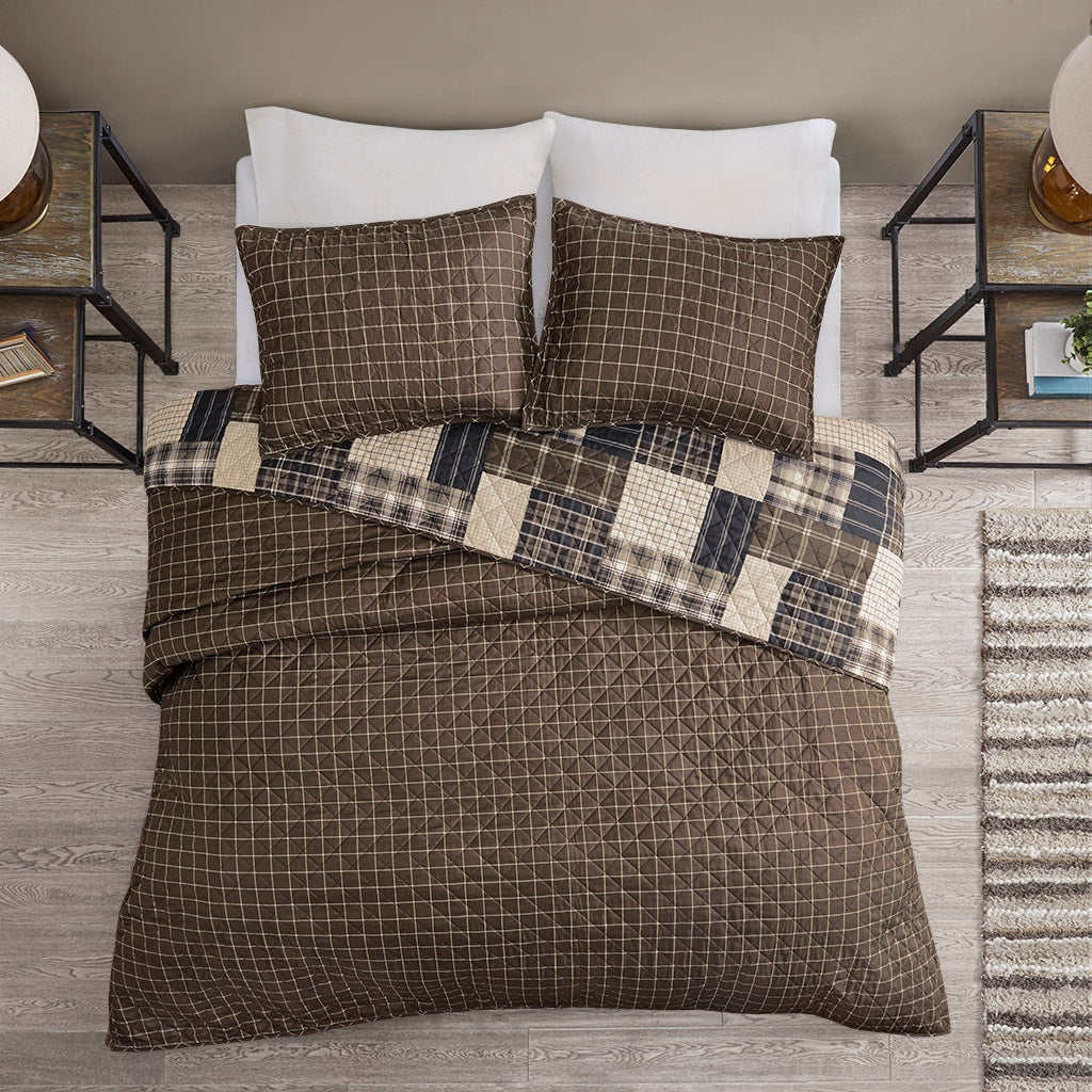 Timber 3 Piece Reversible Printed Quilt Set