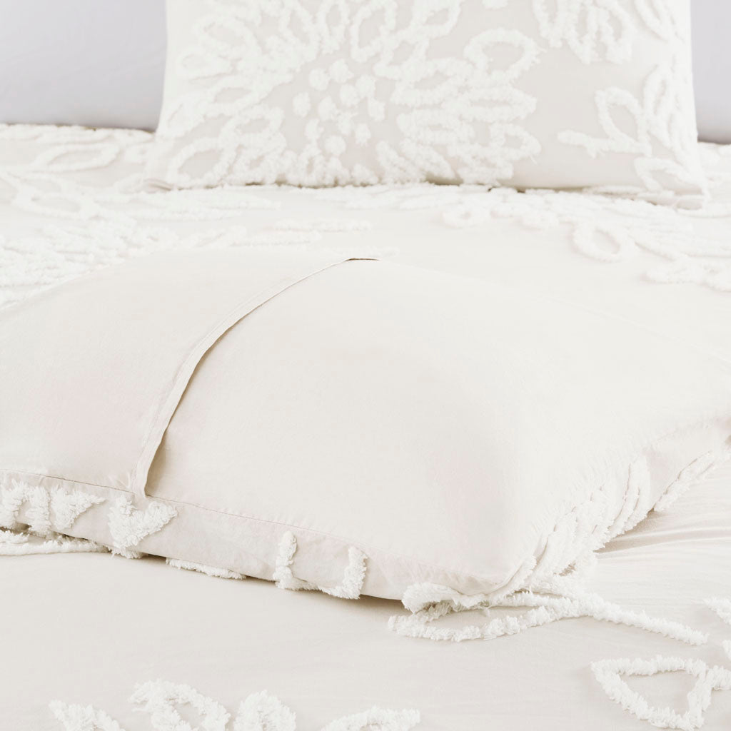 Veronica 3 Piece Tufted Cotton Chenille Floral Coverlet Set