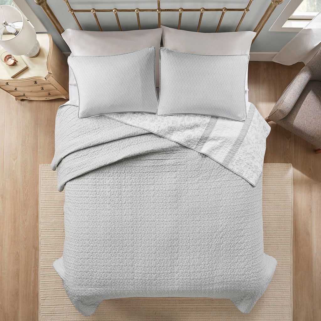 Amber 3 Piece Reversible Cotton Coverlet Set