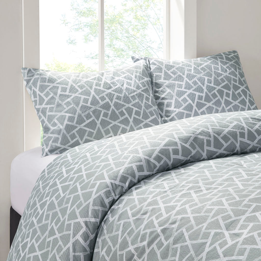 Soho Geo 3 Piece Reversible Duvet Cover Set