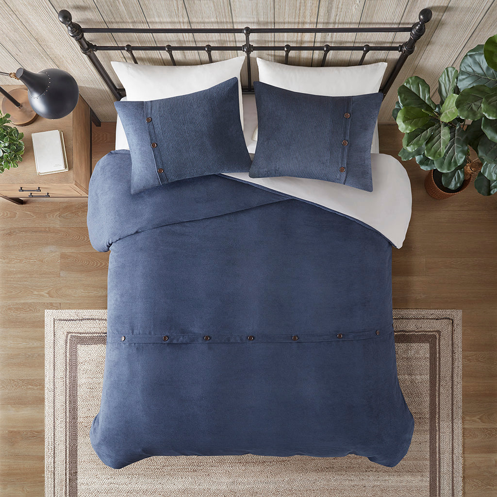 Andes 3 Piece Corduroy Duvet Cover Set