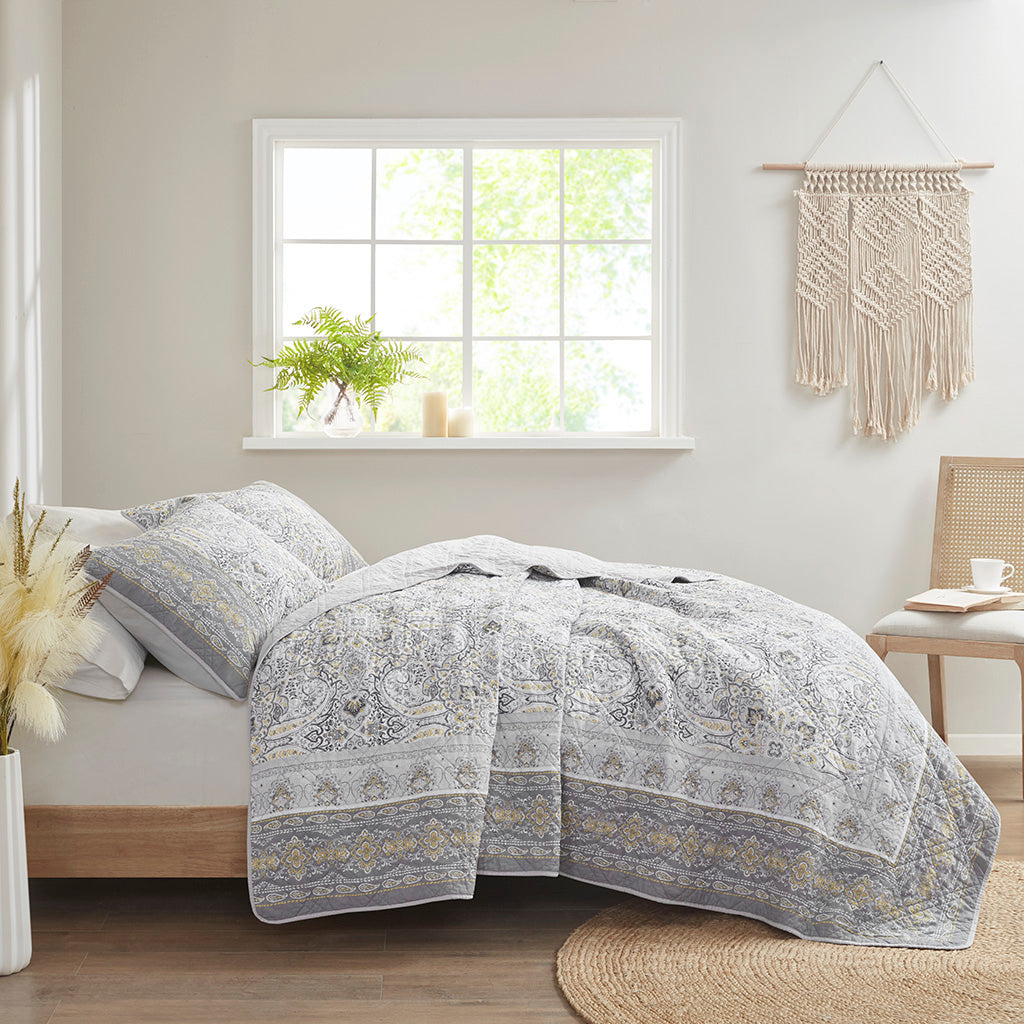 Miramar 3 Piece Reversible Cotton Coverlet Set