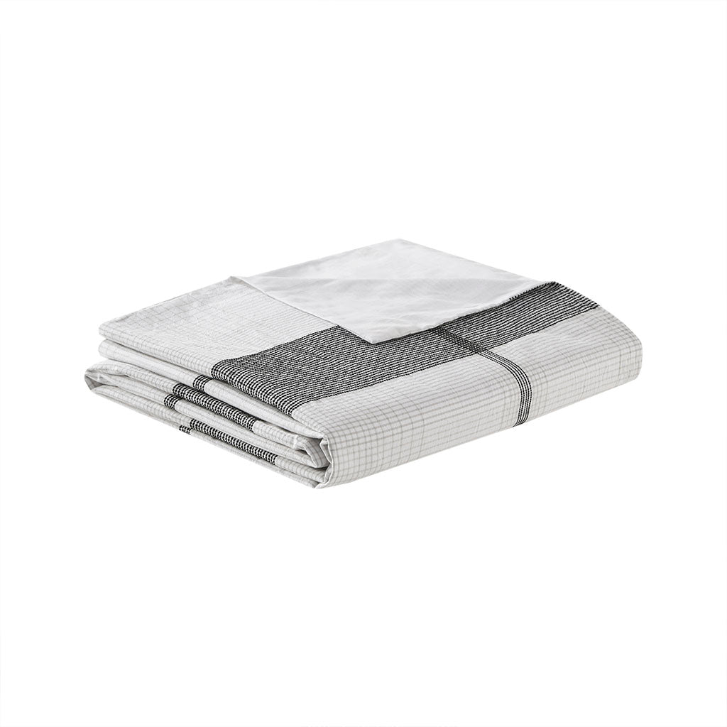 Union Square Cotton Yarn Dyed Jacquard Plaid Duvet Cover Set