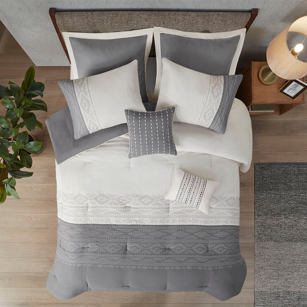 Helena 8 Piece Embroidered Comforter Set