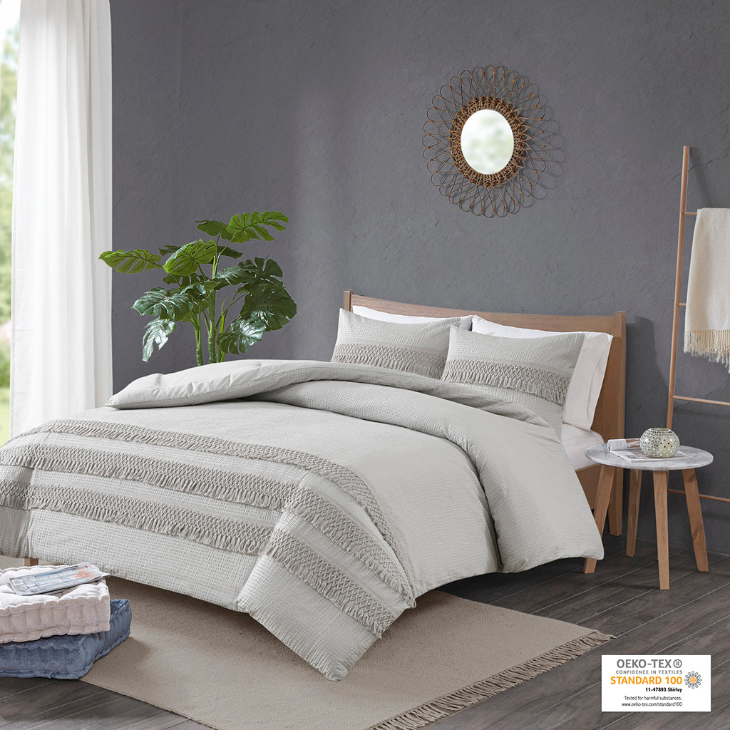 Amaya 3 Piece Cotton Seersucker Comforter Set