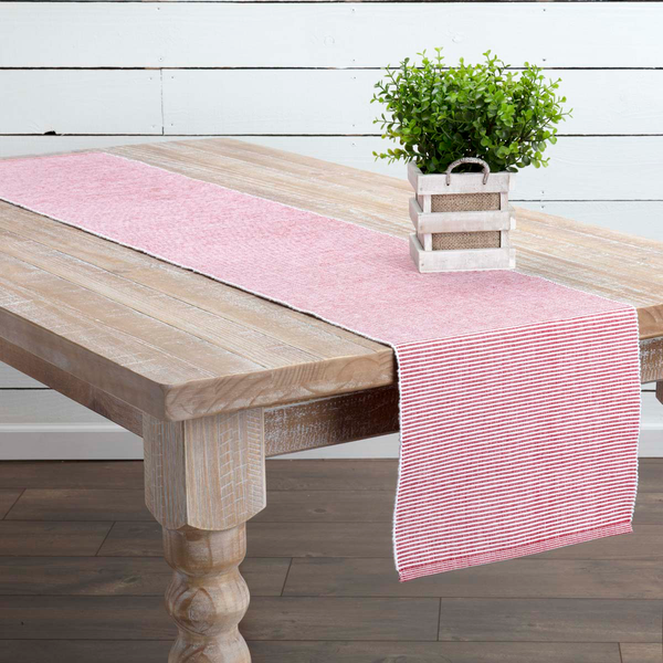 Ashton Red Ribbed Table Runner 13X72