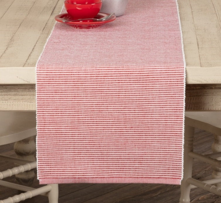 Ashton Red Ribbed Table Runner 13X72