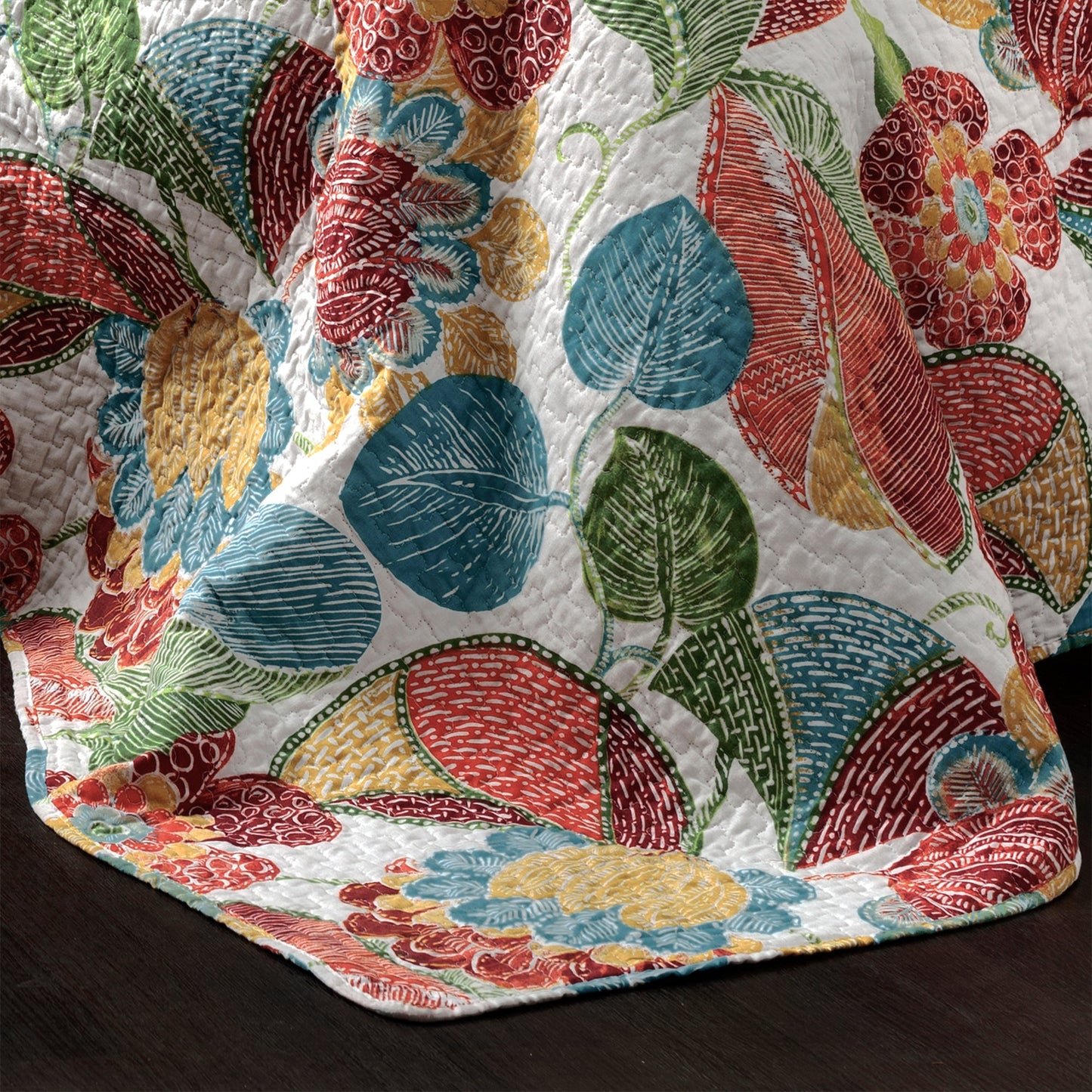Layla Quilt Orange/Blue 3Pc King Set