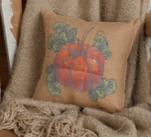 Jute Burlap Harvest Garden Pumpkin 18" Pillow