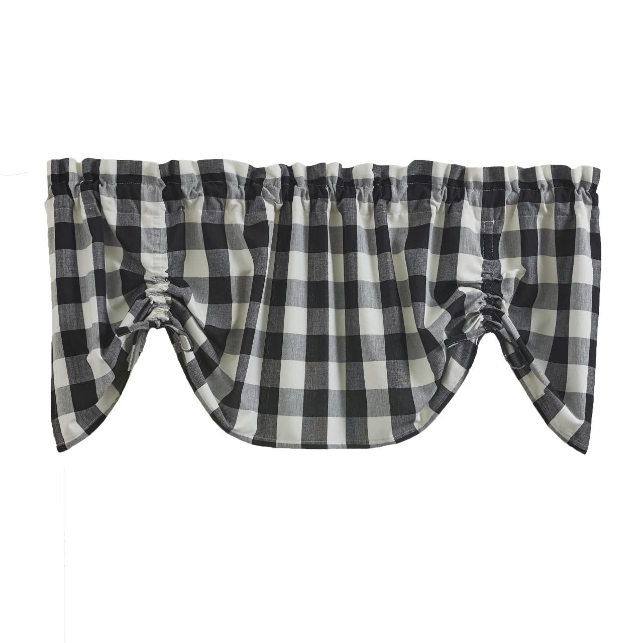 Wicklow Check Farmhouse Valance -Black/Cream