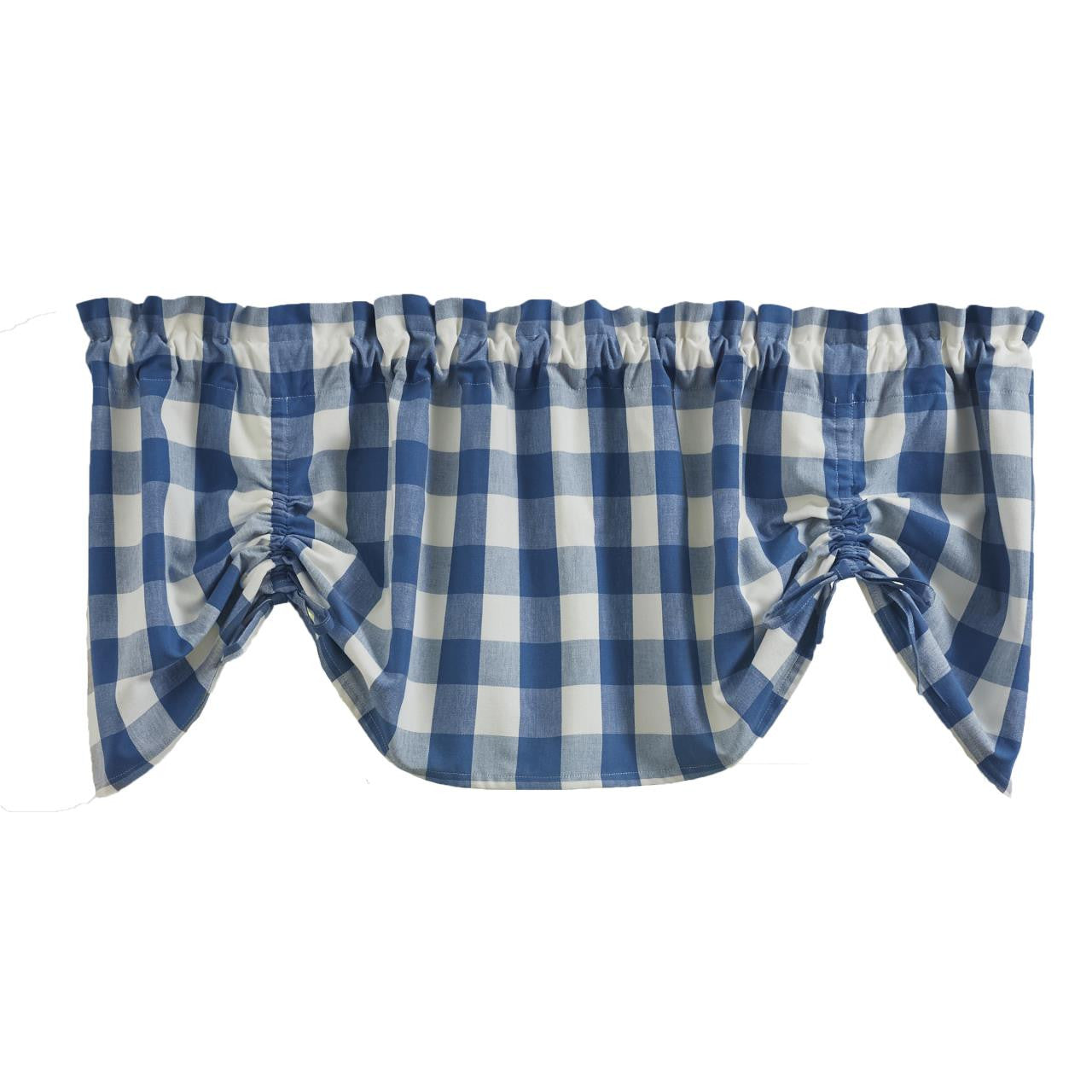 Wicklow Check Farmhouse Valance -China Blue