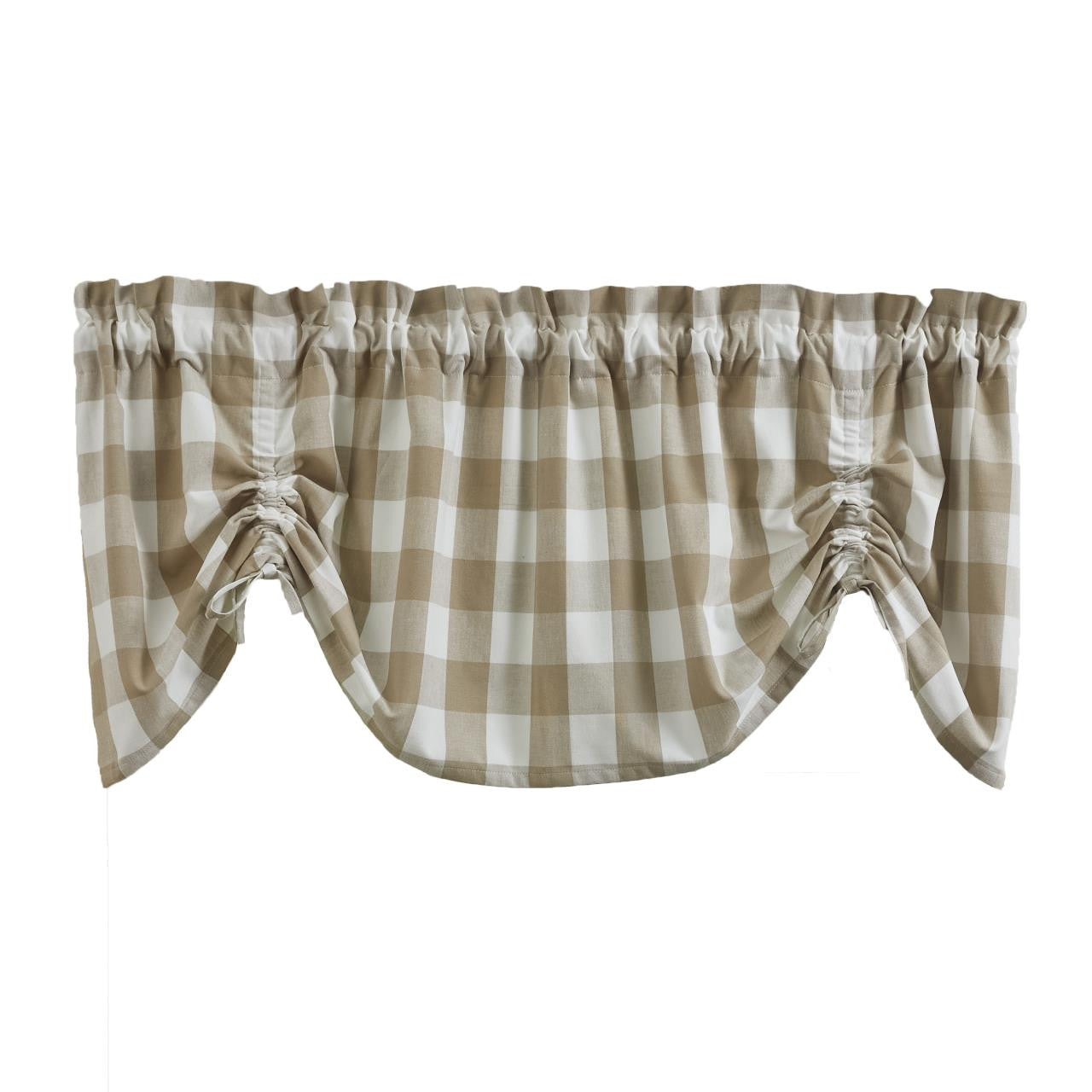 Wicklow Check Farmhouse Valance -Natural