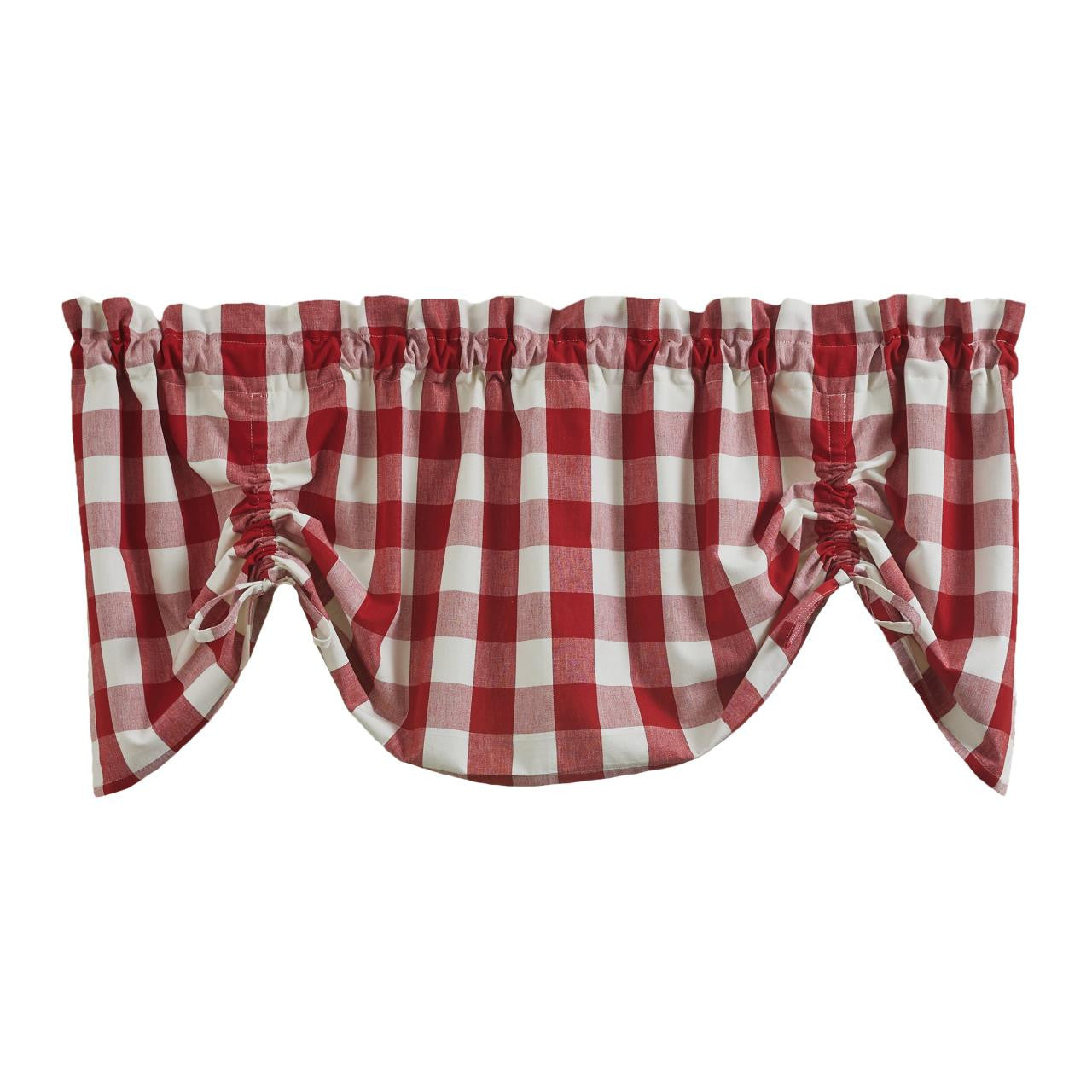 Wicklow Check Farmhouse Valance -Red/Cream