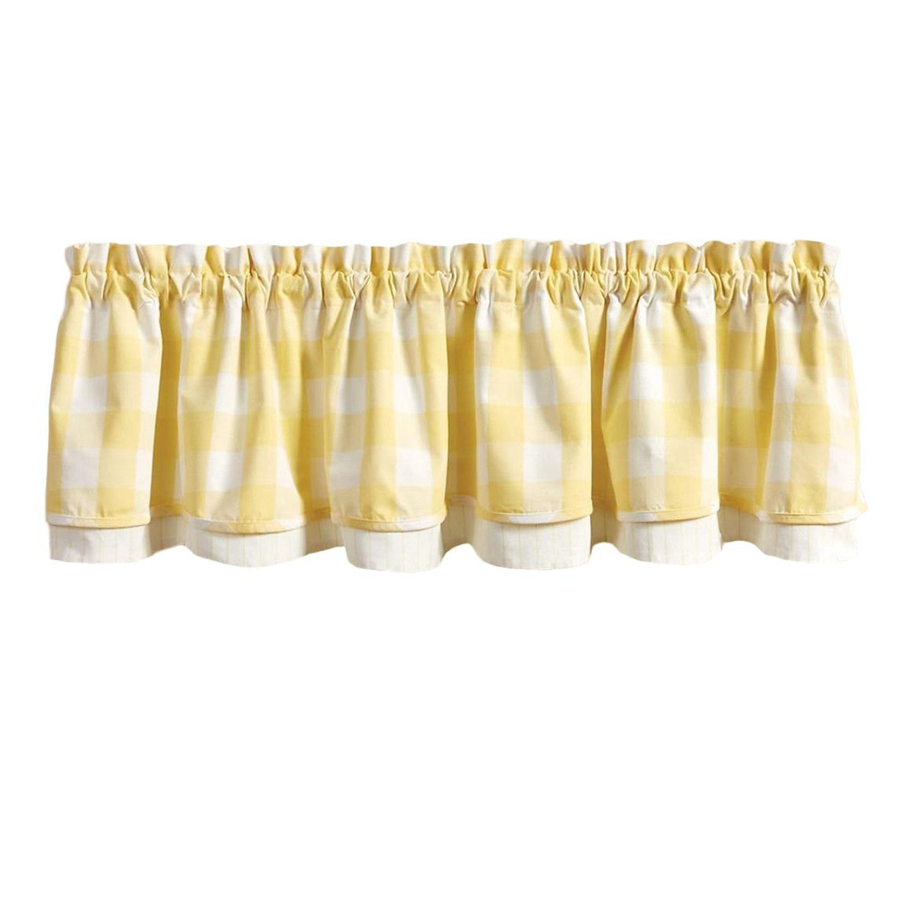 Wicklow Check Layered Valance-Yellow