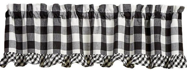 Wicklow Check Ruffled Valance Black/Cream