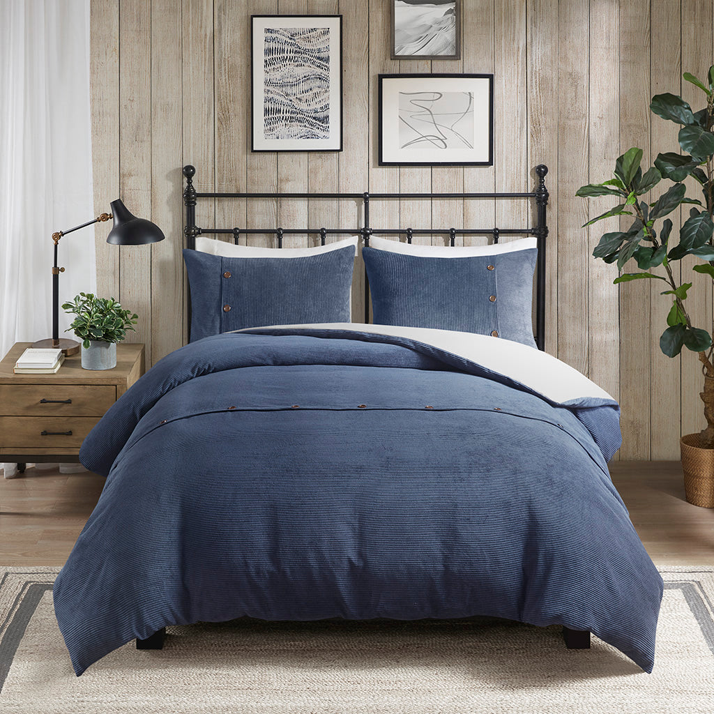 Andes 3 Piece Corduroy Duvet Cover Set