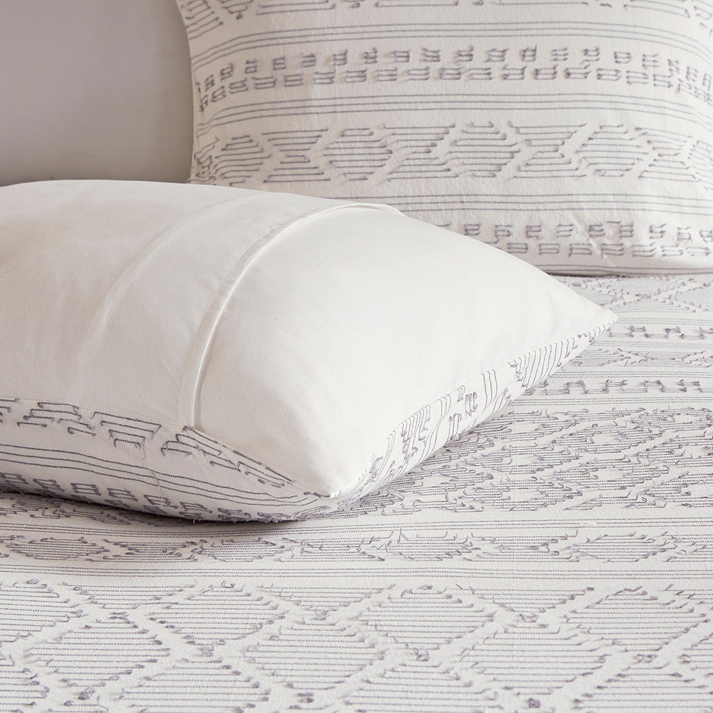 Lizbeth 5 Piece Cotton Clip Jacquard Duvet Cover Set
